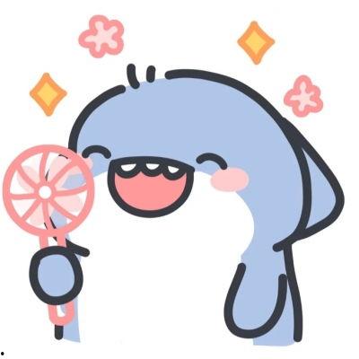 吃瓜小鲨鱼图片卡通,海洋萌宝的欢乐日常